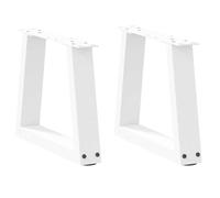 vidaXL Patas para mesa de centro en forma de V (2 unidades), color blanco, 30 x (30-31,3) cm, acero