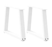 vidaXL Patas para mesa de centro en forma de V (2 unidades), color blanco, 60 x (42-43,3) cm, acero