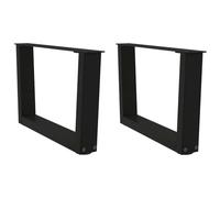 vidaXL Patas para mesa de centro en forma de V (2 unidades), color negro, 50 x (30-31,3) cm, acero
