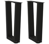 vidaXL Patas para mesa de centro en forma de V, 2 unidades, color negro, 28 x (42-43,3) cm, acero