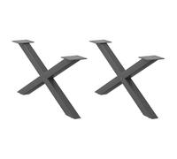 vidaXL Patas para mesa de centro en forma de X (2 unidades), antracita, 70 x (30-31) cm, acero
