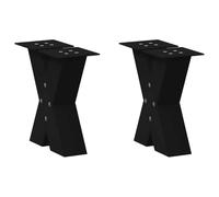 vidaXL Patas para Mesa de Centro en Forma de X (2 Unidades), Color Negro, 40 x (30-31) cm, Acero