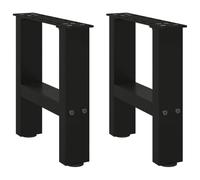 vidaXL Patas para mesa de centro negras (2 unidades, 40 x 30-31 cm, acero)