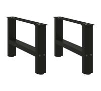 vidaXL Patas para mesa de centro negras (2 unidades, 50 x 30-31 cm, acero)