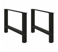 vidaXL Patas para mesa de centro negras (2 unidades, 70 x 42-43 cm, acero)