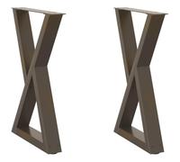 vidaXL Patas para mesa de comedor 2 uds acero natural 50x(72-73,3) cm, pata para mesa, pata de mesa de comedor, pata de mesa para mesa de comedor