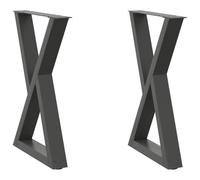vidaXL Patas para Mesa de Comedor (2 Unidades), Antracita, 60 x (72-73,3) cm, Acero