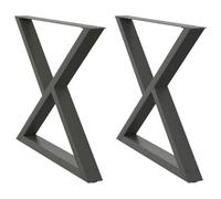 vidaXL Patas para Mesa de Comedor (2 Unidades), Antracita, 90 x (72-73,3) cm, Acero