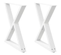 vidaXL Patas para Mesa de Comedor (2 Unidades), Color Blanco, 70 x (72-73,3) cm, Acero