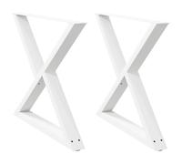 vidaXL Patas para Mesa de Comedor (2 Unidades), Color Blanco, 90 x 72-73,3 cm, Acero