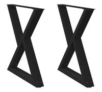 vidaXL Patas para Mesa de Comedor (2 Unidades), Color Negro, 70 x 72-73,3 cm, Acero