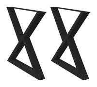 vidaXL Patas para mesa de comedor (2 unidades), color negro, 90 x (72-73,3) cm, acero