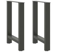 vidaXL Patas para mesa de comedor antracita (2 unidades, 60 x 72-73 cm, acero)