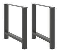 vidaXL Patas para mesa de comedor antracita (2 unidades, 70 x 72-73 cm, acero)