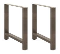 vidaXL Patas para Mesa de Comedor de Acero Natural (2 Unidades, 80 x 72-73 cm)