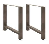 vidaXL Patas para Mesa de Comedor de Acero Natural (2 Unidades, 90 x 72-73 cm)