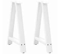 vidaXL Patas para Mesa de Comedor en Forma de A (2 Unidades), Color Blanco, 50 x (72-73) cm, Acero