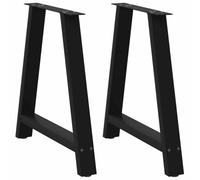 vidaXL Patas para mesa de comedor en forma de A (2 unidades), color negro, 80 x (72-73) cm, acero