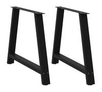 vidaXL Patas para mesa de comedor en forma de A (2 unidades), color negro, 90 x (72-73) cm, acero