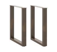 vidaXL Patas para Mesa de Comedor en Forma de U (2 Unidades, Acero Natural, 60 x 72-73 cm)