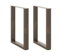 vidaXL Patas para Mesa de Comedor en Forma de U (2 Unidades, Acero Natural, 70 x 72-73 cm)