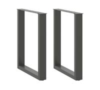 vidaXL Patas para Mesa de Comedor en Forma de U (2 Unidades), Antracita, 60 x (72-73) cm, Acero