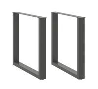 vidaXL Patas para mesa de comedor en forma de U (2 unidades), antracita, 90 x (72-73) cm, acero