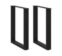 vidaXL Patas para Mesa de Comedor en Forma de U (2 Unidades), Color Negro, 60 x 72-73 cm, Acero