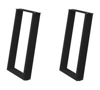 vidaXL Patas para Mesa de Comedor en Forma de U (2 Unidades), Color Negro, 60 x 72-73 cm, Acero
