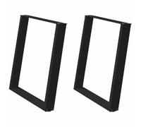 vidaXL Patas para Mesa de Comedor en Forma de U (2 Unidades), Color Negro, 70 x (72-73) cm, Acero