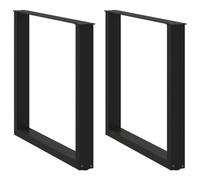 vidaXL Patas para Mesa Centro Forma U 2 uds Acero Negro 80x(72-73) cm