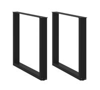 vidaXL Patas para mesa de comedor en forma de U (2 unidades), color negro, 90 x (72-73) cm, acero