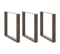 vidaXL Patas para Mesa de Comedor en Forma de U (3 Unidades, Acero Natural, 80 x 72-73 cm)