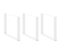 vidaXL Patas para mesa de comedor en forma de U (3 unidades), color blanco, 100 x (72-73) cm, acero
