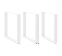 vidaXL Patas para mesa de comedor en forma de U (3 unidades), color blanco, 80 x (72-73) cm, acero