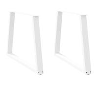 vidaXL Patas para Mesa de Comedor en Forma de V (2 Unidades), Color Blanco, 100 x (72-73,3) cm, Acero