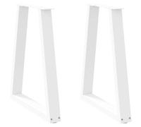 vidaXL Patas para Mesa de Comedor en Forma de V (2 Unidades), Color Blanco, 50x(72-73,3) cm, Acero