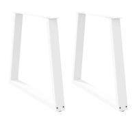 vidaXL Patas para Mesa de Comedor en Forma de V (2 Unidades), Color Blanco, 80 x (72-73,3) cm, Acero