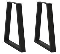 vidaXL Patas para mesa de comedor en forma de V (2 unidades), color negro, 60 x (72-73,3) cm, acero