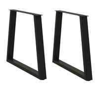 vidaXL Patas para mesa de comedor en forma de V (2 unidades), color negro, 80 x (72-73,3) cm, acero