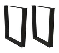 vidaXL Patas para mesa de comedor en forma de V 2 uds acero negro, pata para mesa, pata de mesa de comedor, pata de mesa para mesa de comedor