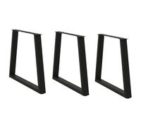 vidaXL Patas para mesa de comedor en forma de V (3 unidades), color negro, 70 x (72-73,3) cm, acero