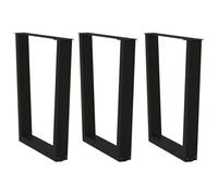 vidaXL Patas para Mesa de Comedor en Forma de V (3 Unidades), Color Negro, 70 x (72-73,3) cm, Acero