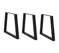 vidaXL Patas para mesa de comedor en forma de V (3 unidades), color negro, 80 x (72-73,3) cm, acero