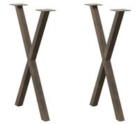 vidaXL Patas para Mesa de Comedor en Forma de X (2 Unidades, Acero Natural, 50 x 72-73 cm)