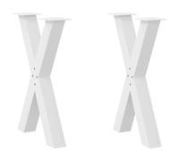 vidaXL Patas para Mesa de Comedor en Forma de X (2 Unidades), Color Blanco, 60 x (72-73) cm, Acero