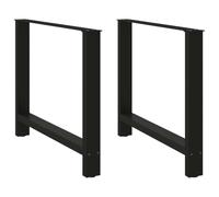 vidaXL Patas para mesa de comedor negras (2 unidades, 100 x 72-73 cm, acero)