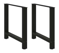 vidaXL Patas para mesa de comedor negras (2 unidades, 80 x 72-73 cm, acero)