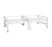vidaXL Pedestal Doble Lavadora Secadora con Estantes Extraíbles Soporte Mueble Base Estándar Elevador Resistentes Estabilizador Plataforma Blanco