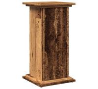 vidaXL Pedestal expositor con almacenaje, vitrina, madera envejecida 31x30x60 cm